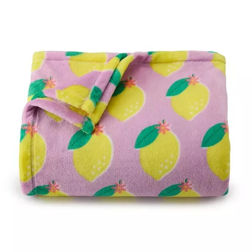 The Big One- Plush Lemon Throw Blanket brand new 5 ft x 6 ft oversized
